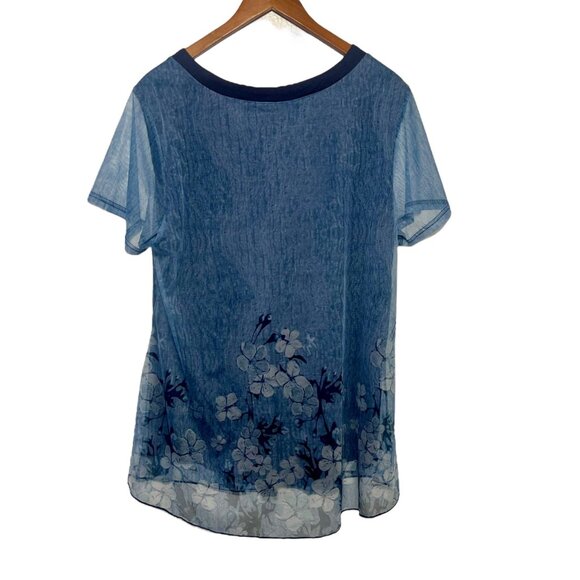 Whimsigoth Sheer Overlay Romantic Y2K Fairycore Fairy Grunge Blue Top Size XL - Picture 4 of 11